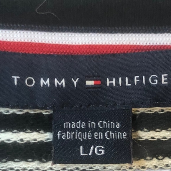 Tommy Hilfiger Women Size Large Long Sleeve Blue Striped Scoop Neck Swea… - Picture 5 of 5